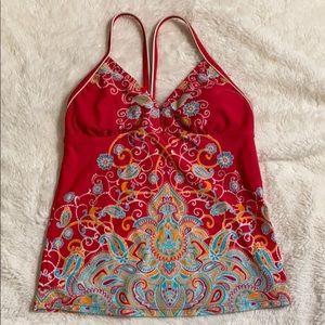 Athleta offshore paisley swimsuit tankini red XS